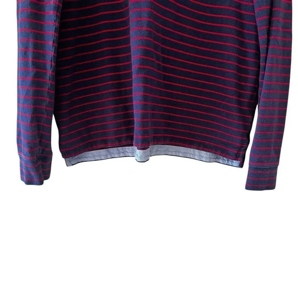 Vineyard Vines Women's Navy and Red Striped Long Sleeve Tee - Picture 7 of 13